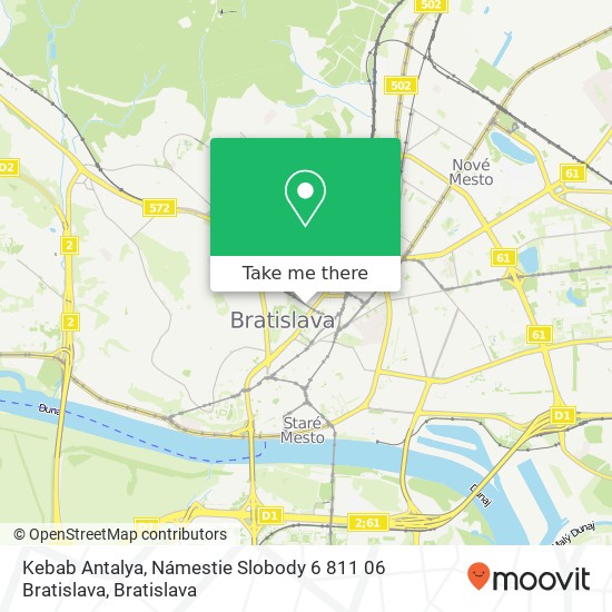 Kebab Antalya, Námestie Slobody 6 811 06 Bratislava map