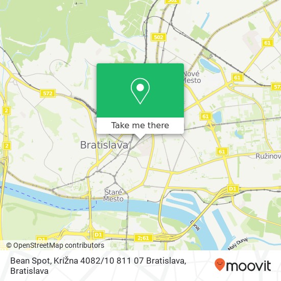 Bean Spot, Krížna 4082 / 10 811 07 Bratislava map