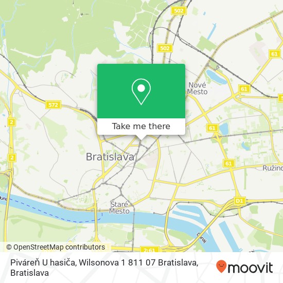 Piváreň U hasiča, Wilsonova 1 811 07 Bratislava map