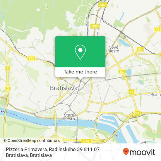 Pizzeria Primavera, Radlinského 39 811 07 Bratislava map