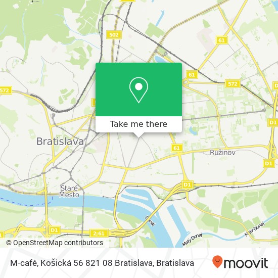 M-café, Košická 56 821 08 Bratislava map