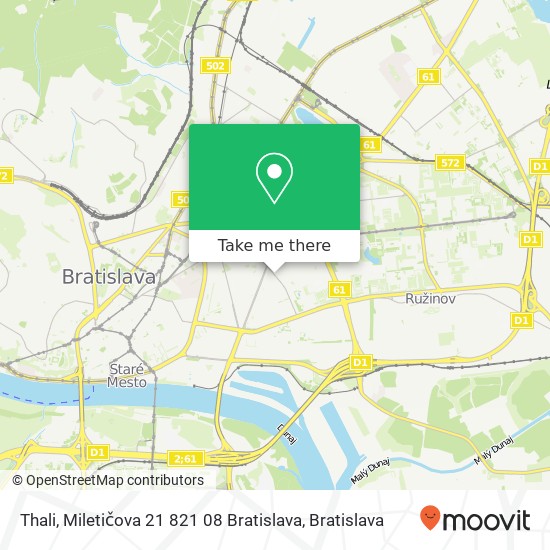 Thali, Miletičova 21 821 08 Bratislava map
