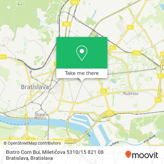 Bistro Com Bui, Miletičova 5310 / 15 821 08 Bratislava map