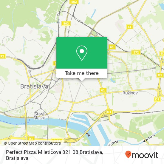 Perfect Pizza, Miletičova 821 08 Bratislava map