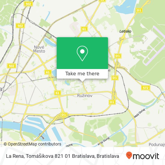 La Rena, Tomášikova 821 01 Bratislava map