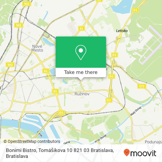 Bonimi Bistro, Tomášikova 10 821 03 Bratislava map