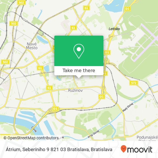 Átrium, Seberíniho 9 821 03 Bratislava map