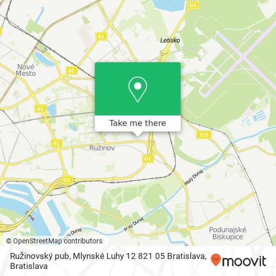 Ružinovský pub, Mlynské Luhy 12 821 05 Bratislava map