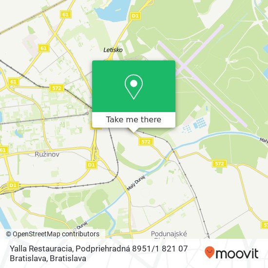 Yalla Restauracia, Podpriehradná 8951 / 1 821 07 Bratislava map