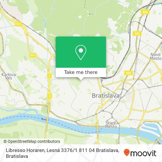 Libresso Horaren, Lesná 3376 / 1 811 04 Bratislava map