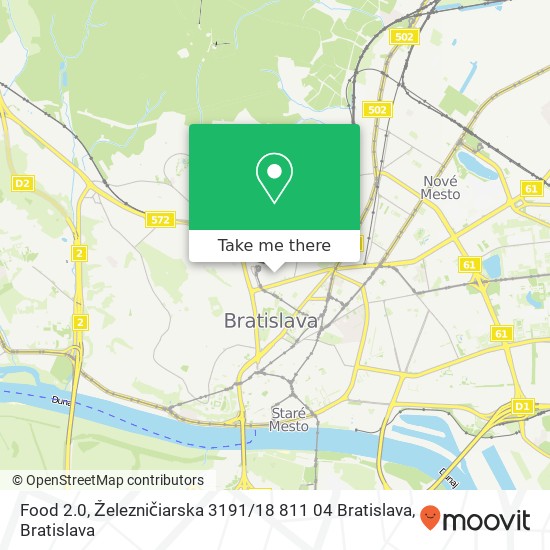 Food 2.0, Železničiarska 3191 / 18 811 04 Bratislava map