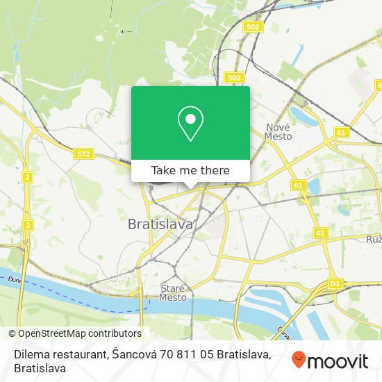 Dilema restaurant, Šancová 70 811 05 Bratislava map