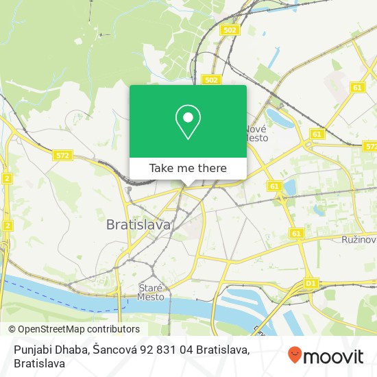 Punjabi Dhaba, Šancová 92 831 04 Bratislava map