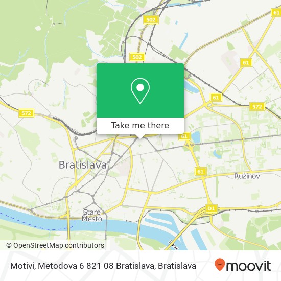 Motivi, Metodova 6 821 08 Bratislava map