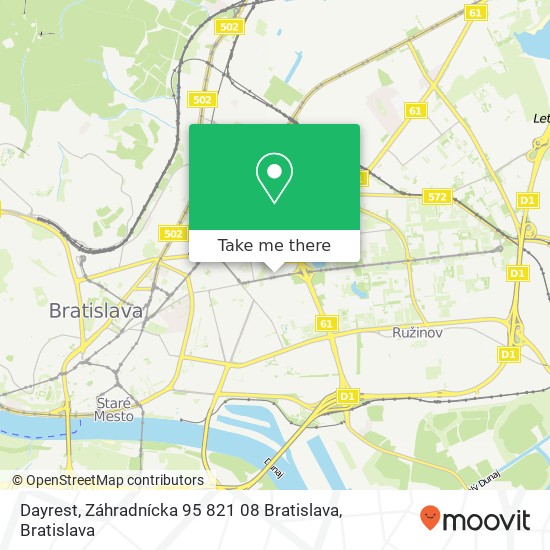 Dayrest, Záhradnícka 95 821 08 Bratislava map