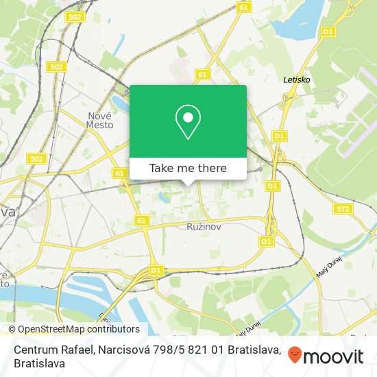 Centrum Rafael, Narcisová 798 / 5 821 01 Bratislava map