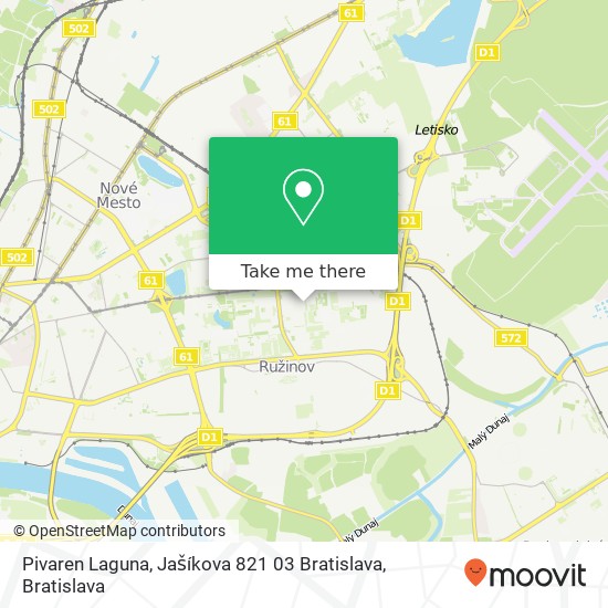 Pivaren Laguna, Jašíkova 821 03 Bratislava map