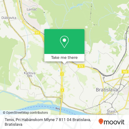 Tenis, Pri Habánskom Mlyne 7 811 04 Bratislava map