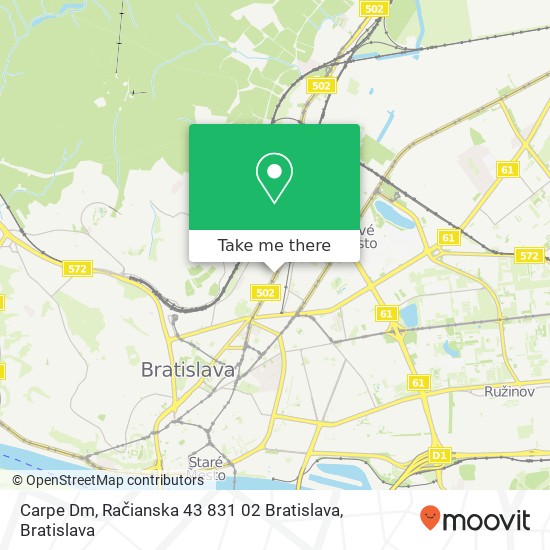 Carpe Dm, Račianska 43 831 02 Bratislava map