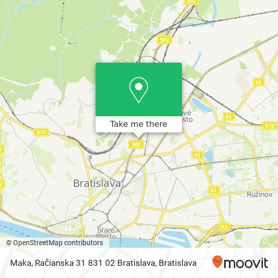 Maka, Račianska 31 831 02 Bratislava map