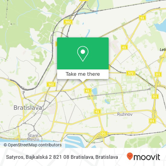 Satyros, Bajkalská 2 821 08 Bratislava map