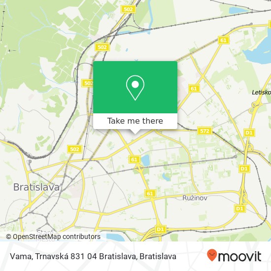 Vama, Trnavská 831 04 Bratislava map