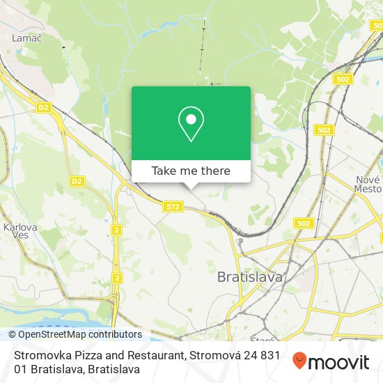 Stromovka Pizza and Restaurant, Stromová 24 831 01 Bratislava map