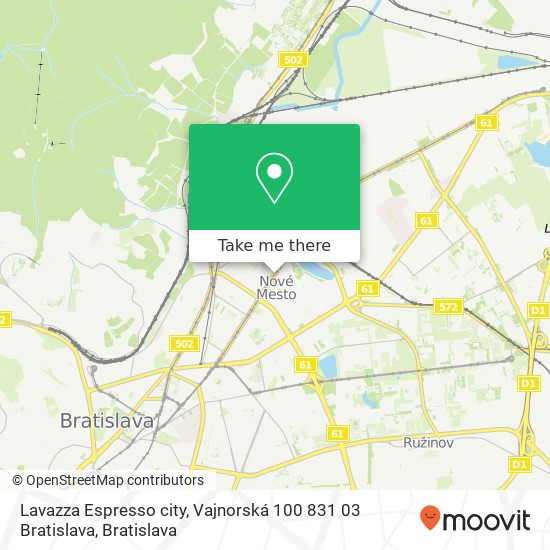 Lavazza Espresso city, Vajnorská 100 831 03 Bratislava map