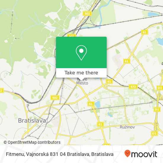Fitmenu, Vajnorská 831 04 Bratislava map
