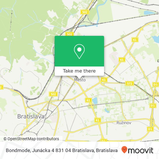 Bondmode, Junácka 4 831 04 Bratislava map