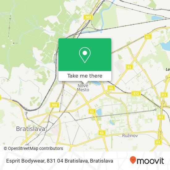 Esprit Bodywear, 831 04 Bratislava map