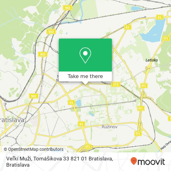 Veľkí Muži, Tomášikova 33 821 01 Bratislava map