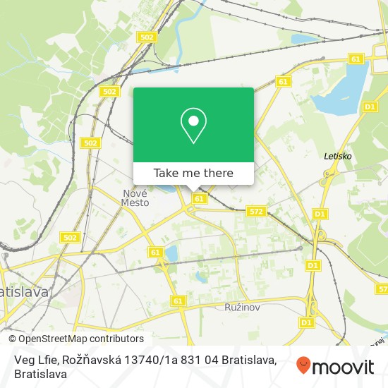 Veg Lfie, Rožňavská 13740 / 1a 831 04 Bratislava map