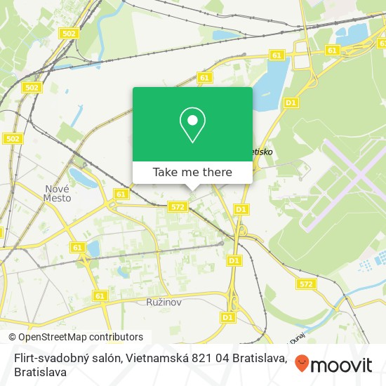 Flirt-svadobný salón, Vietnamská 821 04 Bratislava map