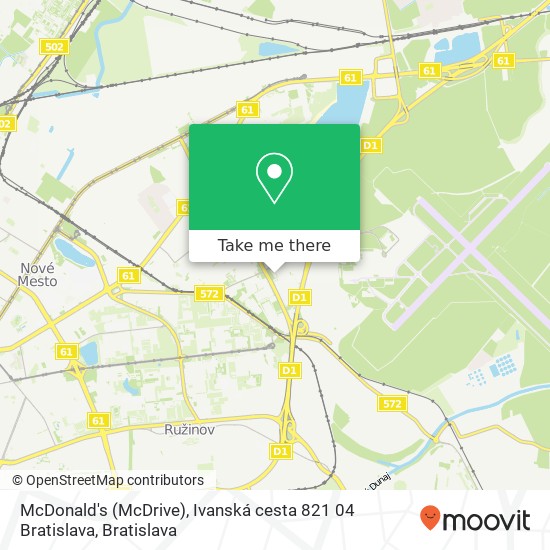 McDonald's (McDrive), Ivanská cesta 821 04 Bratislava map