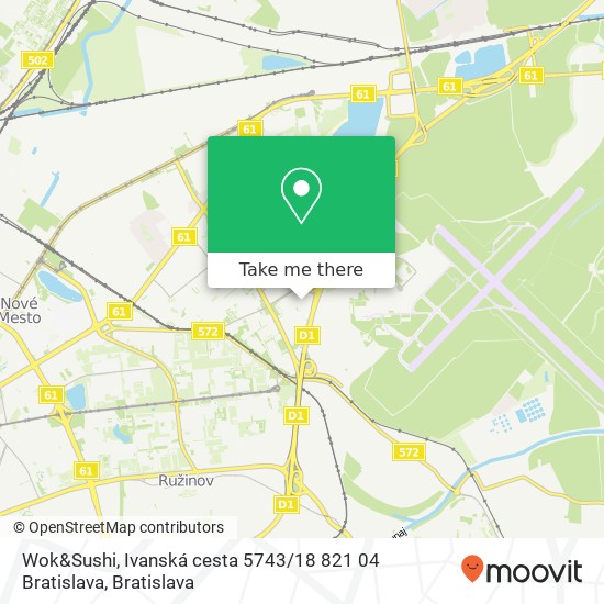 Wok&Sushi, Ivanská cesta 5743 / 18 821 04 Bratislava map