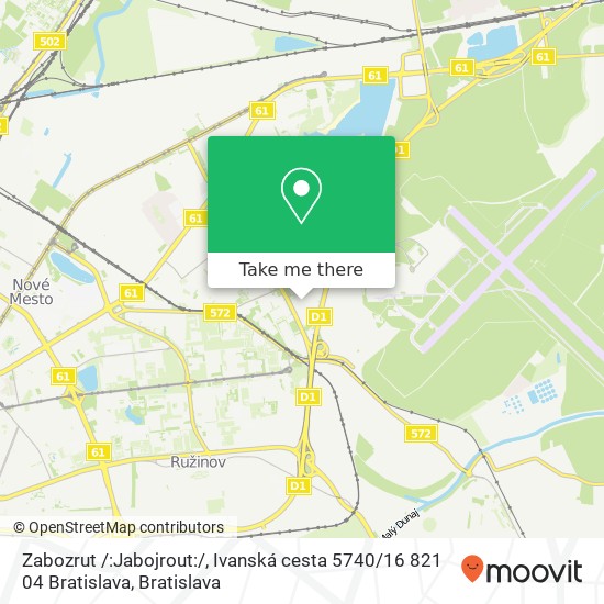 Zabozrut /:Jabojrout: / , Ivanská cesta 5740 / 16 821 04 Bratislava map