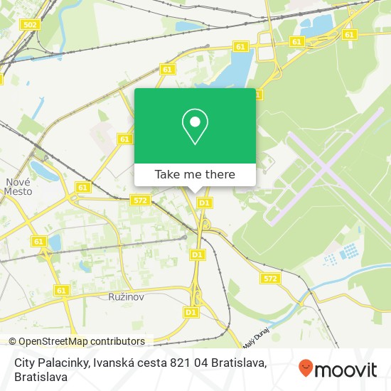 City Palacinky, Ivanská cesta 821 04 Bratislava map