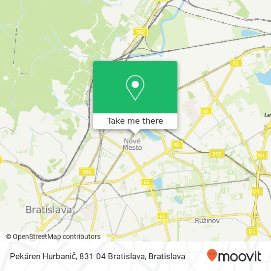 Pekáren Hurbanič, 831 04 Bratislava map