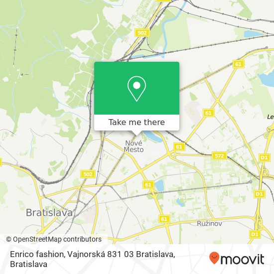 Enrico fashion, Vajnorská 831 03 Bratislava map