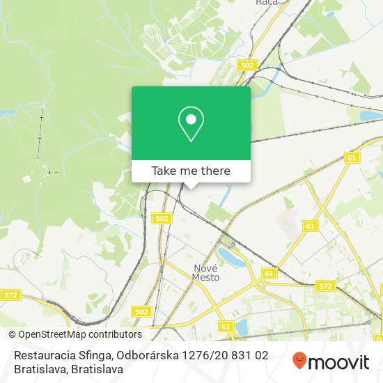 Restauracia Sfinga, Odborárska 1276 / 20 831 02 Bratislava map