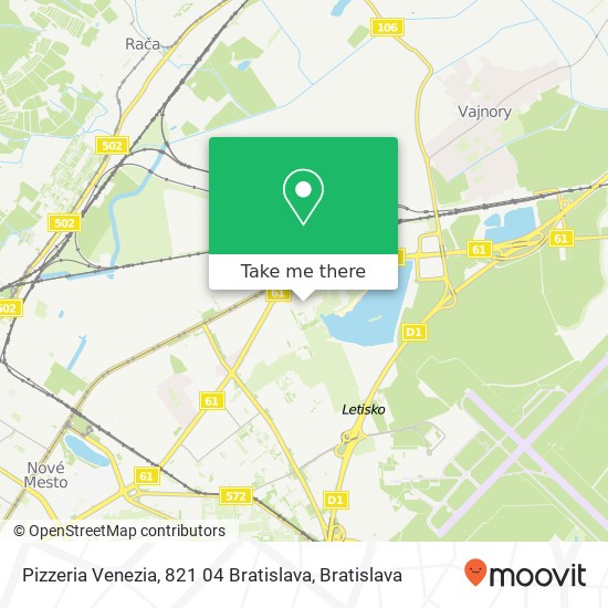 Pizzeria Venezia, 821 04 Bratislava map