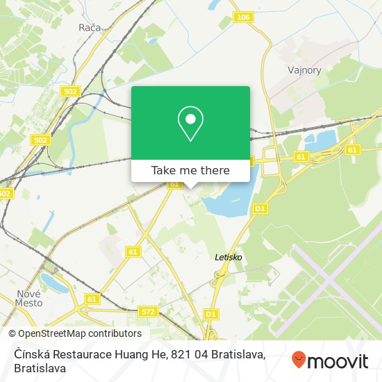 Čínská Restaurace Huang He, 821 04 Bratislava map