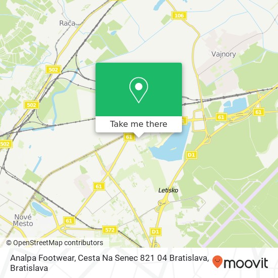 Analpa Footwear, Cesta Na Senec 821 04 Bratislava map