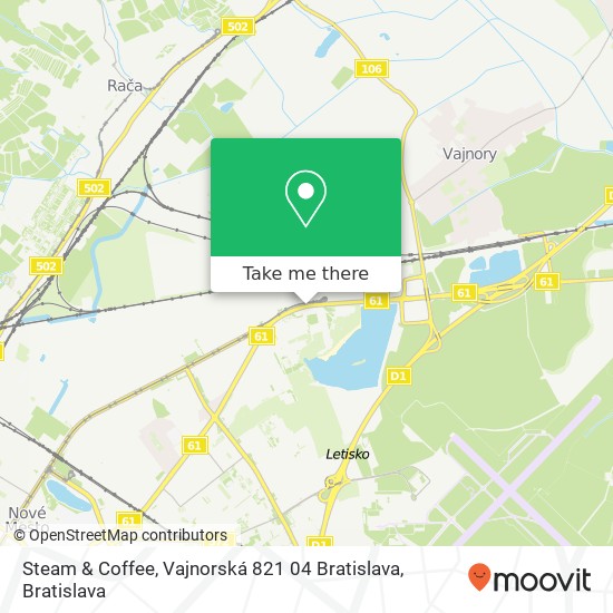 Steam & Coffee, Vajnorská 821 04 Bratislava map