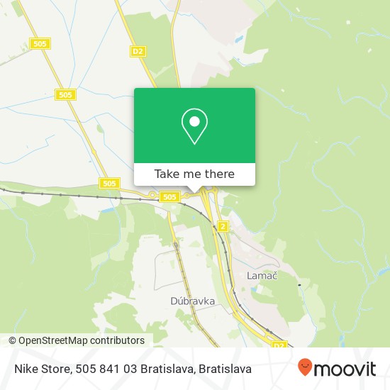 Nike Store, 505 841 03 Bratislava map