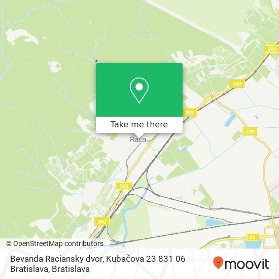 Bevanda Raciansky dvor, Kubačova 23 831 06 Bratislava map