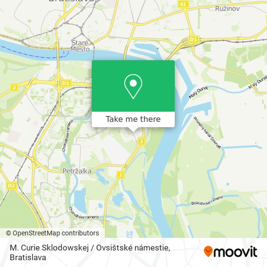 M. Curie Sklodowskej / Ovsištské námestie map