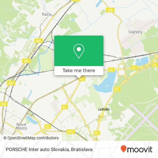 PORSCHE Inter auto Slovakia map