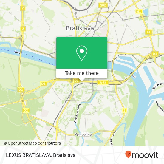 LEXUS BRATISLAVA map